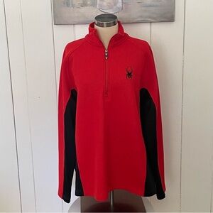 JUST IN Spyder Core Sweater Men XL Pullover Shacket Jacket Red Black In/Outdoor